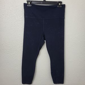 ATHLETA - WOMEN'S XL - Blue Navy PRINTED LEGGINGS PANTS